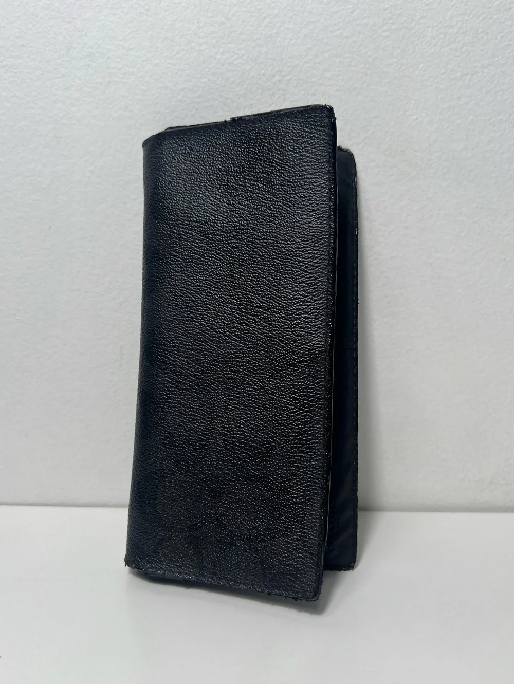 Coach Breast Pocket Black Monogram Signature Canvas Logo Slim Long Bifold Wallet
